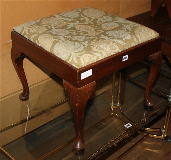 Large stool with fabric seat